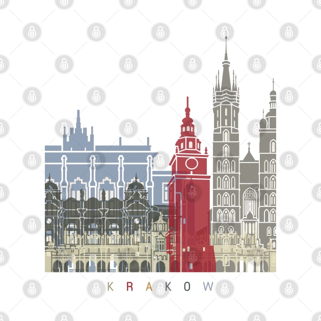 Krakow skyline poster by PaulrommerArt