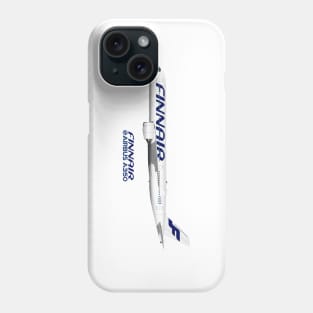 Illustration of Finnair Airbus A350 Phone Case