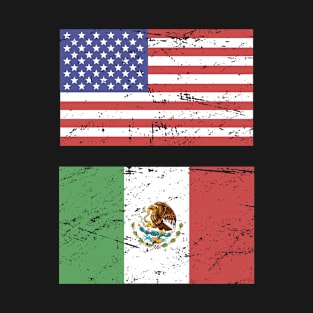 United States Flag & Mexico Flag T-Shirt