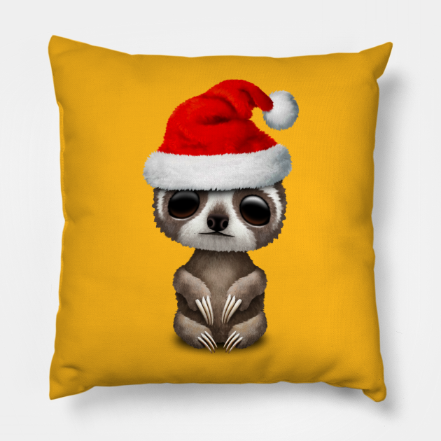 sloth christmas pillow