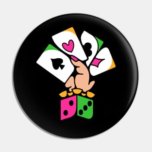 Dice hand playing cards Pin