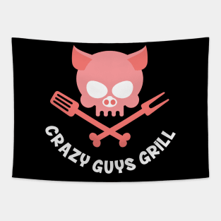 Crazy Guys Grill Pig 2 Tapestry