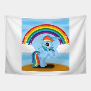 rainbow dash with a rainbow Tapestry