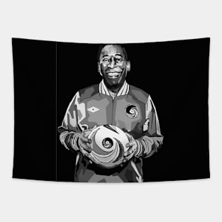 Pele Legendary Berazil Black And White Art Tapestry