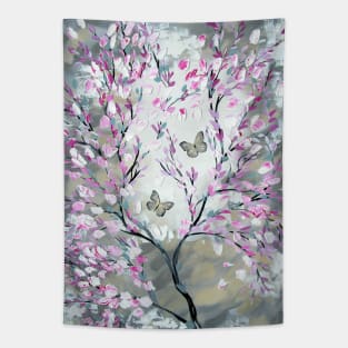 Grey Butterflies Tapestry