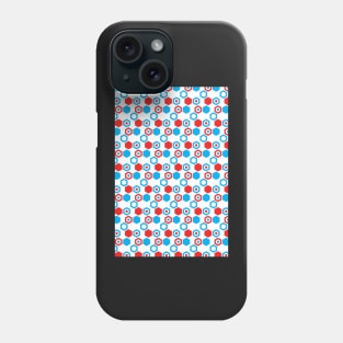 Retro Hexagons - Red White and Blue Phone Case