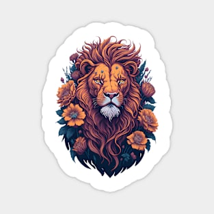Lion Floral Magnet