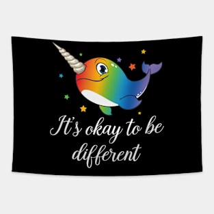 It's Okay To Be Different Unicorn Whale Tapestry