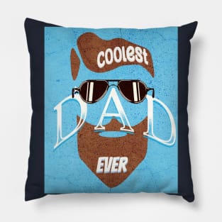 Coolest Dad Ever with Brown Beard Pillow