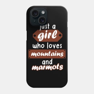 Women girls mountains alps marmot lovers Phone Case