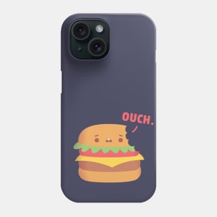 Funny Burger With Bite Marks Says Ouch Phone Case