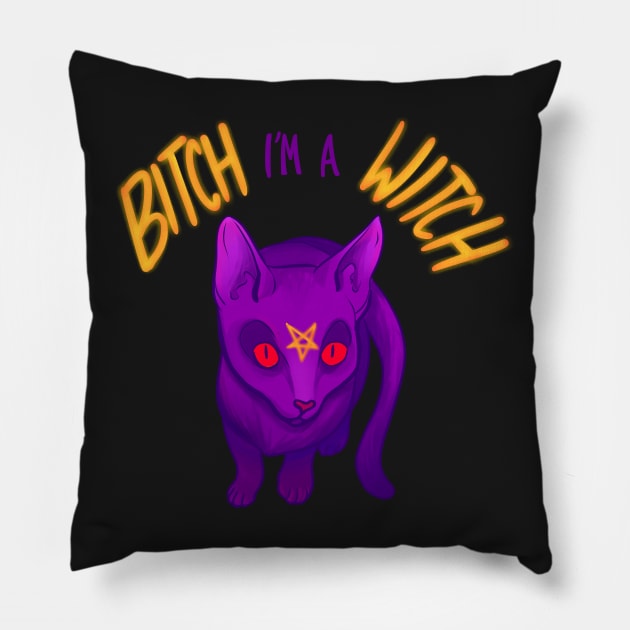 Bitch, I'm a Witch Pillow by Carrion Beast