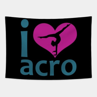 I Heart Acro Silhouette Tapestry