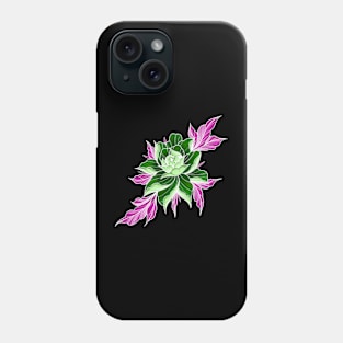 The Green Neon Peony Phone Case