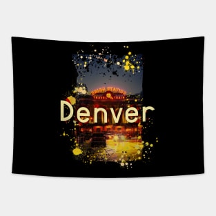 Denver Colorado City splatter design Tapestry