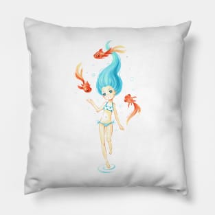 Girl In A Beach Pillow