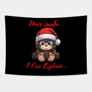 Dear Santa I Can Explain Monkey Tapestry