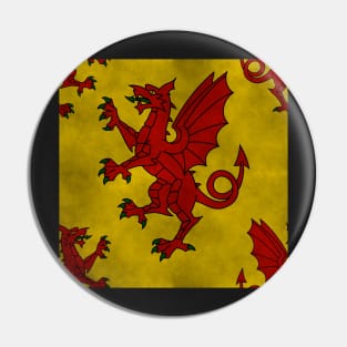 Red Dragon Rampart Pattern Pin