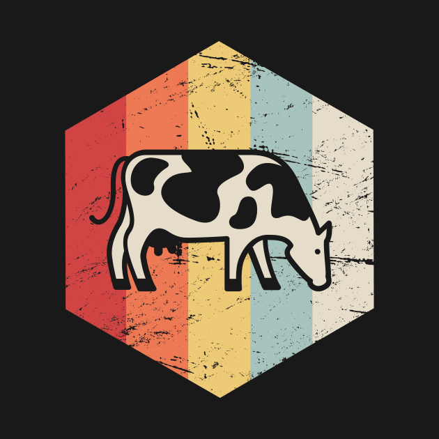 Retro Vintage Cattle Cow Farmer Icon by MeatMan