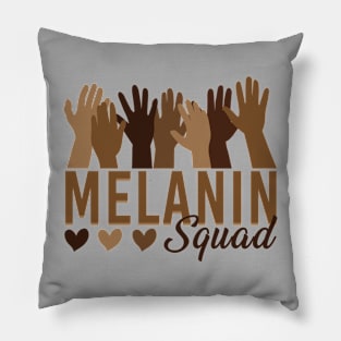 Melanin Squad Shades of Brown Hands Black Pride Melanin Afro Pillow