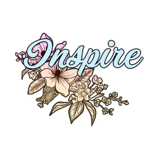 'Inspire' Floral Typography Design by StylishTayla