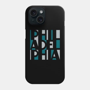 PHILADELPHIA SILVER MIDNIGHT GREEN WORD ART PHILLY FAN FAVORITE Phone Case