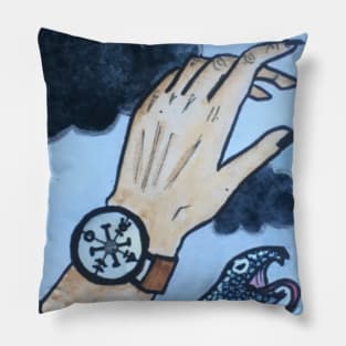 Compass in the clouds: wheel of fortune Pillow