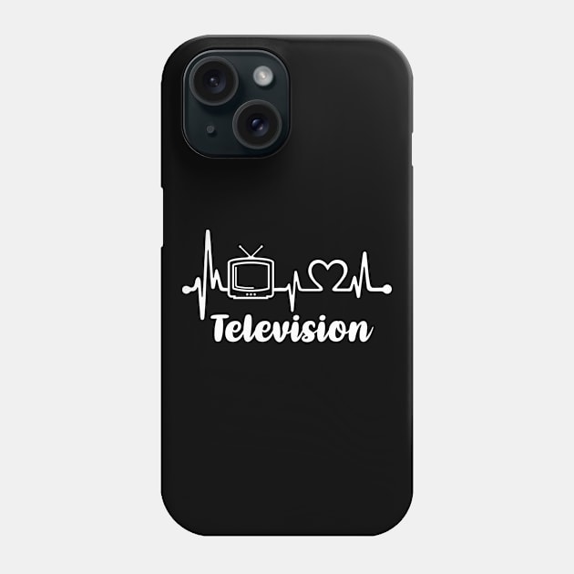television white Phone Case by equiliser