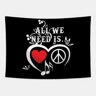 Love Music Peace Tapestry