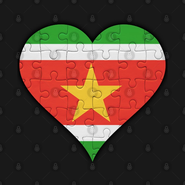 Surinamese Jigsaw Puzzle Heart Design - Gift for Surinamese With Suriname Roots by Country Flags