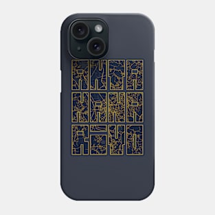 Antananarivo, Madagascar City Map Typography - Gold Art Deco Phone Case