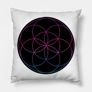 Purple, pink and blue seed of life Pillow