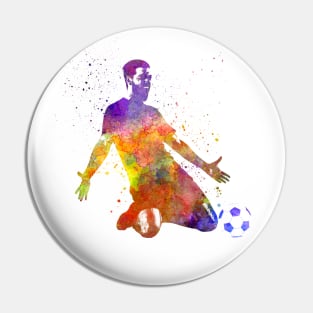 Soccer player in watercolor Pin