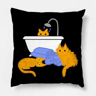 Orange Tabby Cats Taking a Bath Pillow