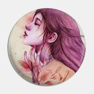 Girl portrait Pin