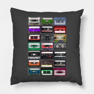 Retro Music in Cassettes Pillow