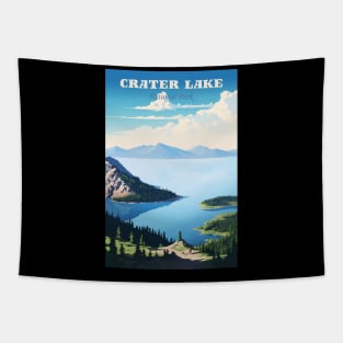 Crater Lake National Park Travel Poster Tapestry