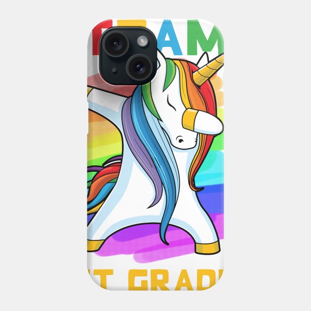 Team 1ST GRADE Unicorn Dabbing Gift Back To School Phone Case by johnbbmerch