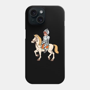 Boy in armor riding horse - knight Phone Case