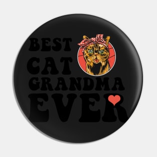 Best Cat Grandma Ever Grandmother of Kittens or Cats Social Distancing Animal Pet Lover FaceMask Pin