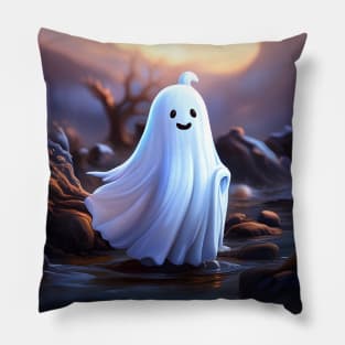 Cute White Ghost Pillow