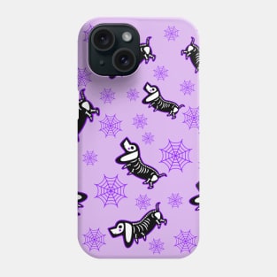 Spooky Halloweenie Dog Pattern Phone Case