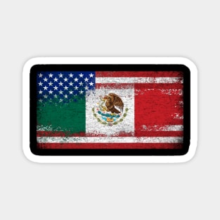 Mexican American Flag Vintage Magnet