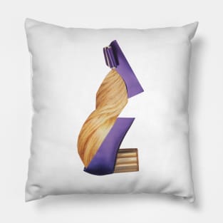 Blond Hair in Purple Shoes Pillow