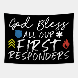 God Bless All Our First Responders Tapestry