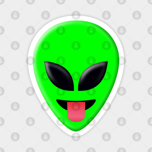 Alien Head Tongue Out Emoji Magnet by williamcuccio