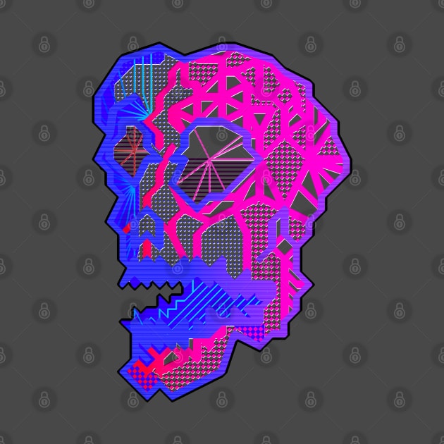 Skull Dark Teal and Dark Magenta by Zeroeroroo