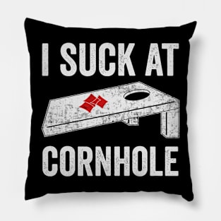 I Suck At Cornhole Funny Corn Hole Player Pillow