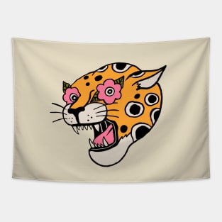 Cheetah Flower Eyes Tapestry