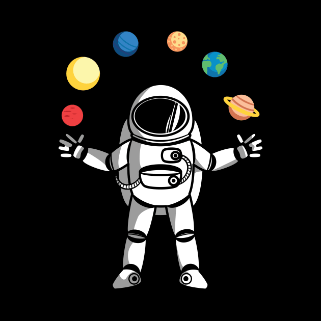 Astronaut juggling with Planets Jugglenaut by Foxxy Merch